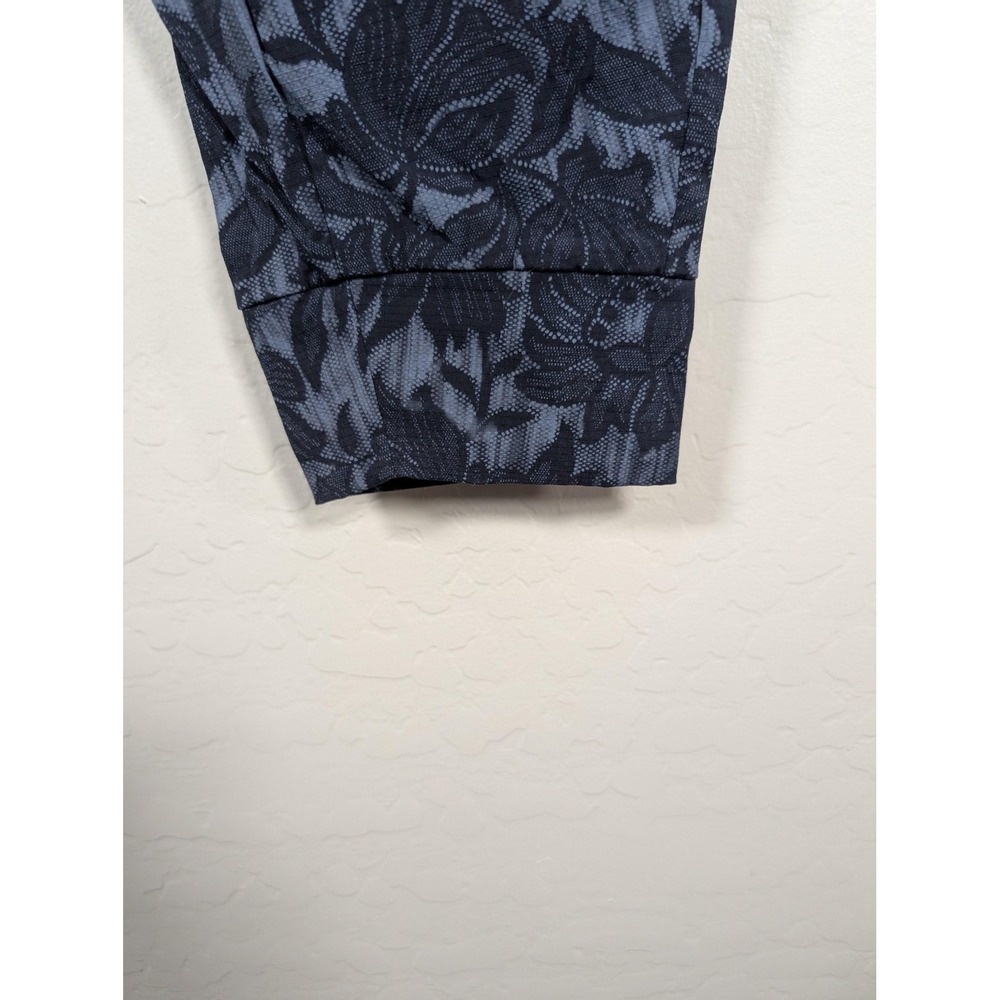 Athleta Pants Womens 10 Blue Trekkie North Jogger Stretch Floral Zip Pockets - Picture 6 of 12